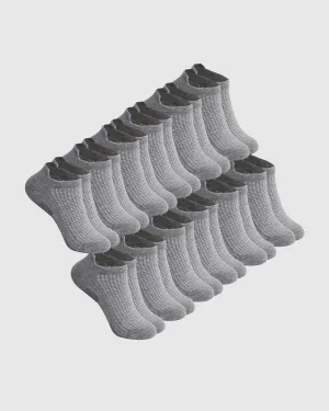 Heather Gray No Show Socks 12-Pack 2.0