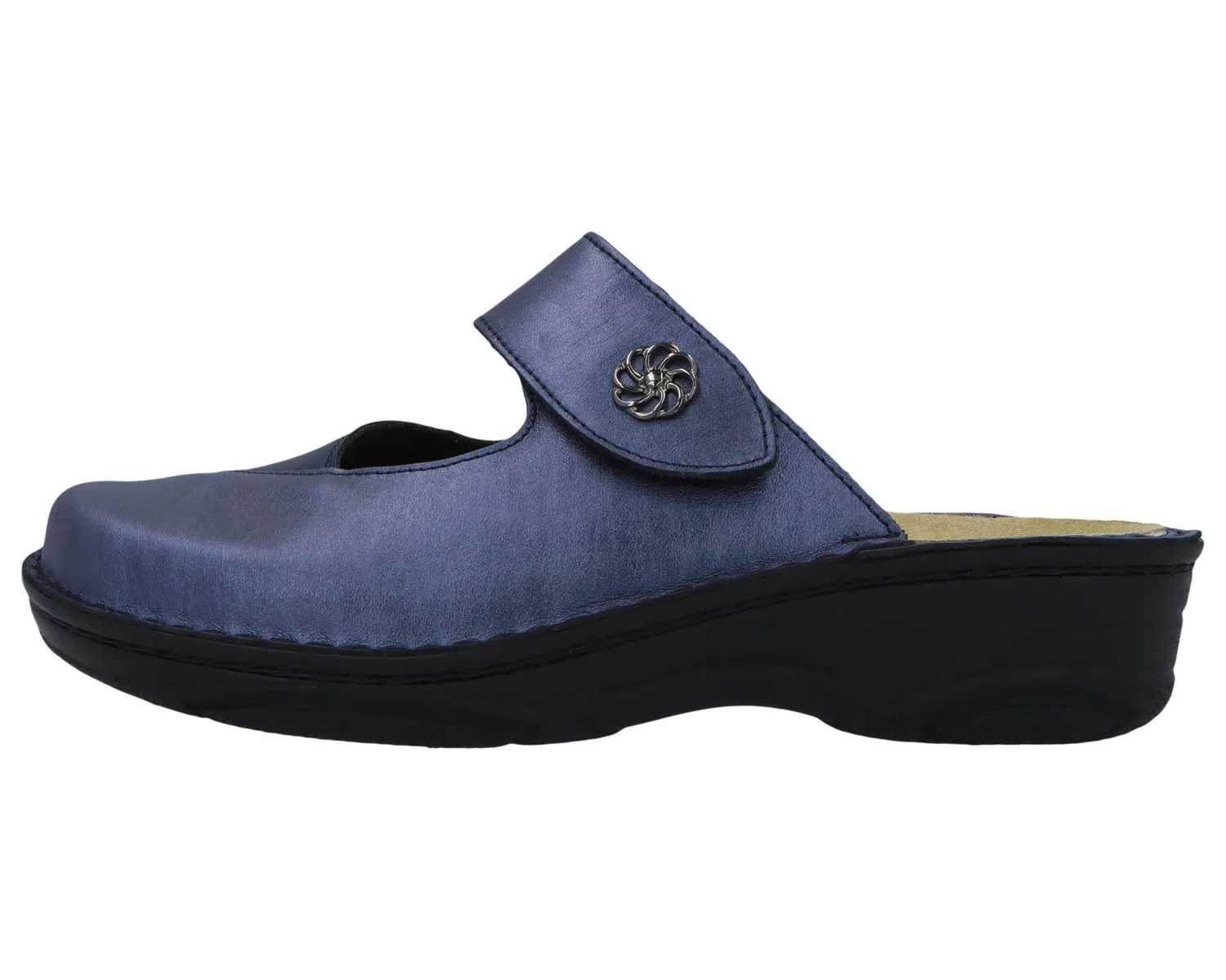 HELIANE Blue Leather/ Stretch