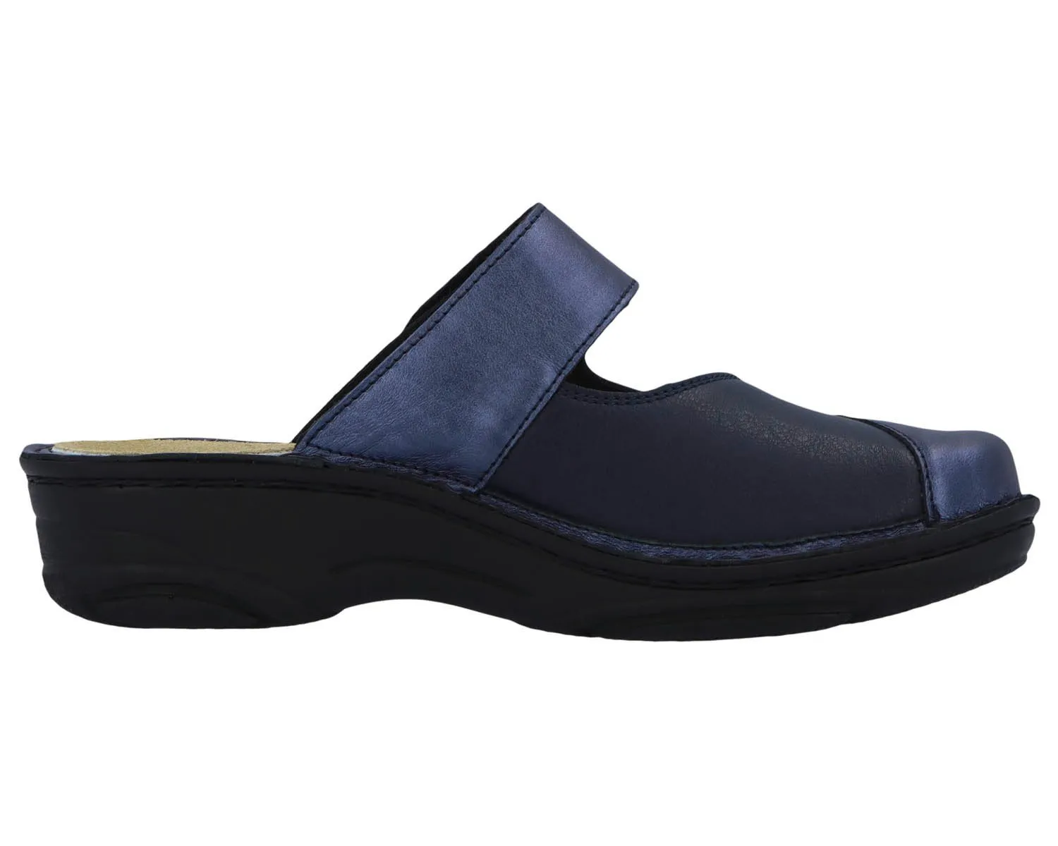 HELIANE Blue Leather/ Stretch