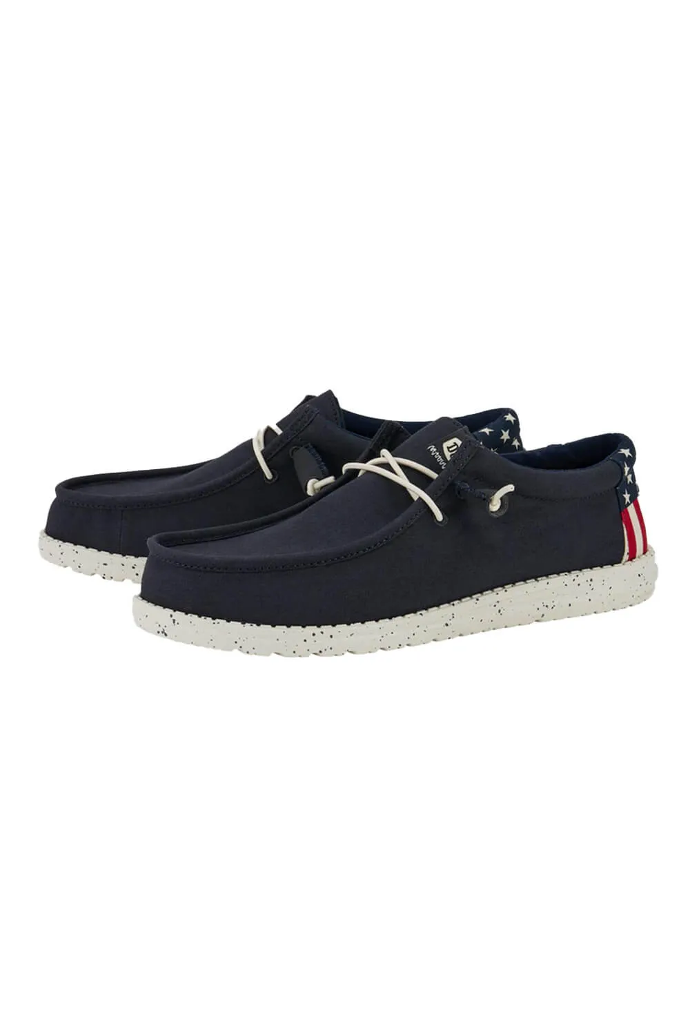 HEYDUDE Men’s Wally Americana Shoes in Navy | 40687-4MQ