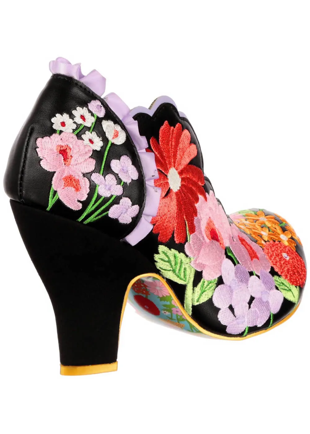 Irregular Choice Wildflower Wander Floral 50's Pumps Black