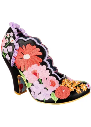 Irregular Choice Wildflower Wander Floral 50's Pumps Black