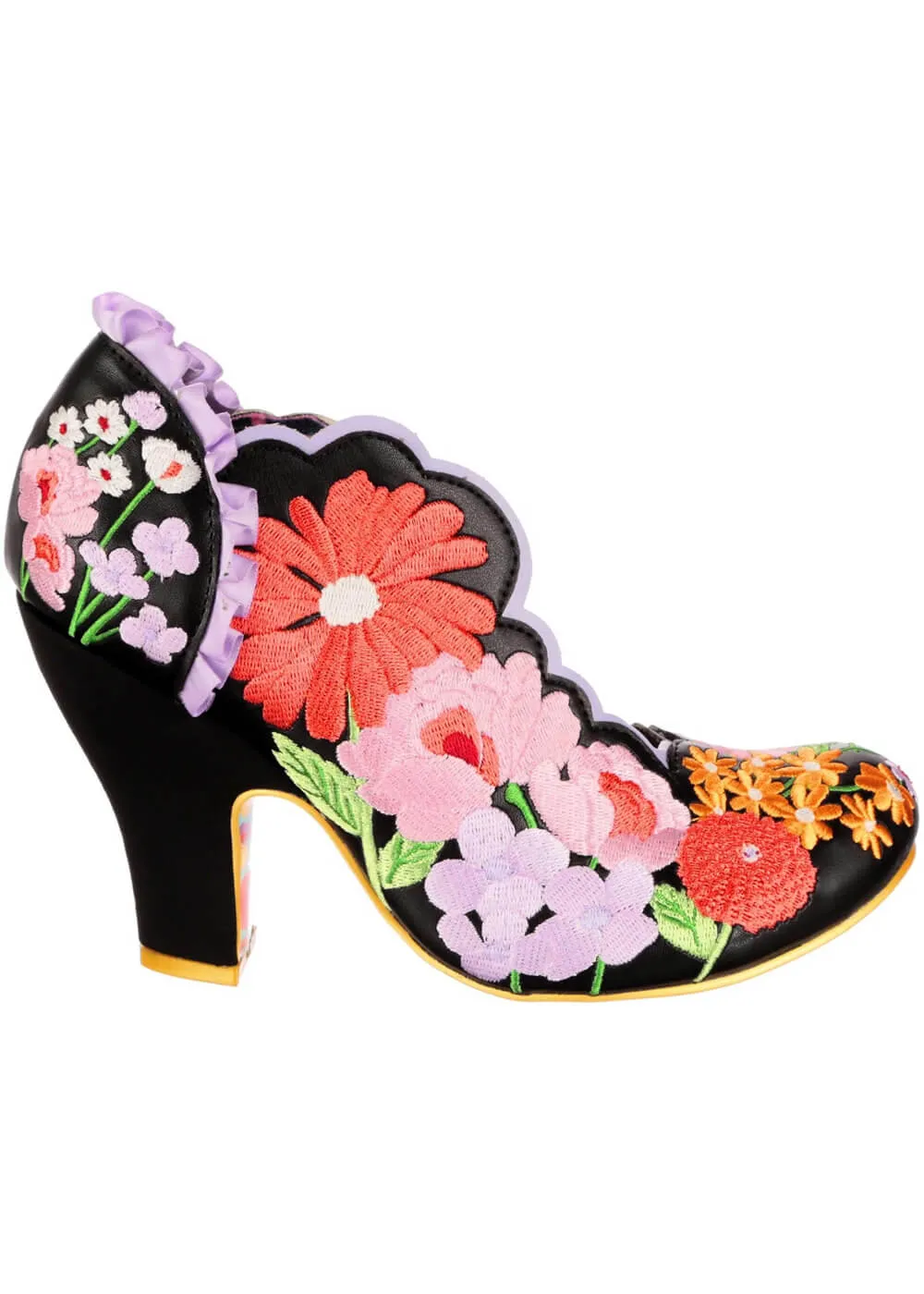 Irregular Choice Wildflower Wander Floral 50's Pumps Black
