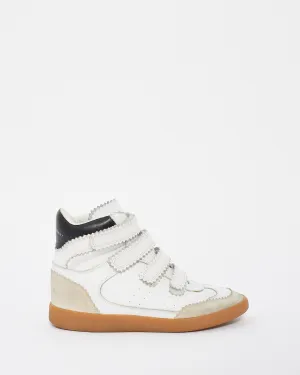 Isabel Marant White Leather Bilsy High-Top Velcro Sneakers - 38