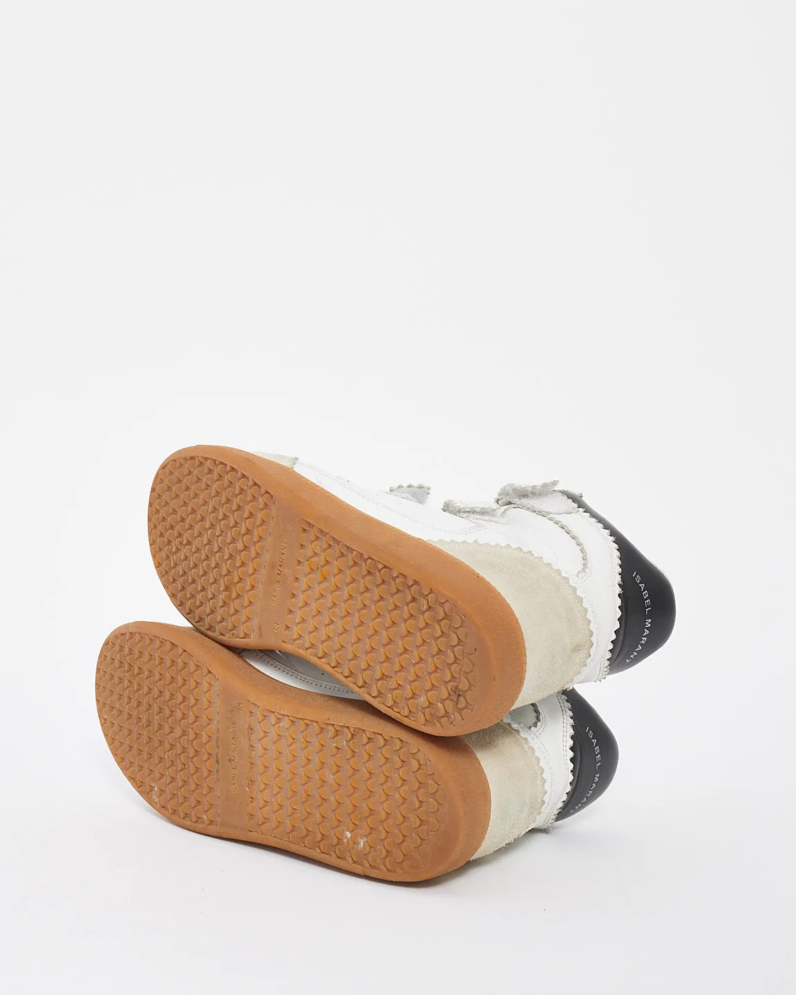 Isabel Marant White Leather Bilsy High-Top Velcro Sneakers - 38
