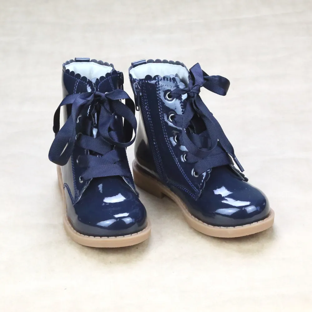 Josephine Toddler Girls Scallop Lace Up Boots