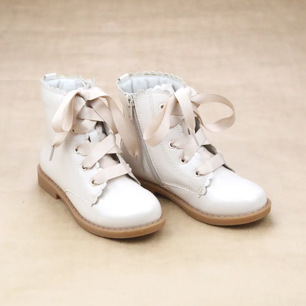 Josephine Toddler Girls Scallop Lace Up Boots