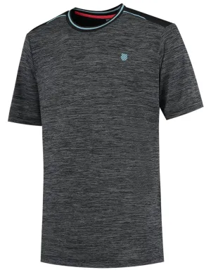K-Swiss Hypercourt Badminton T-Shirt - Jet Black Melange
