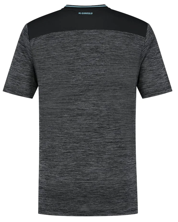 K-Swiss Hypercourt Badminton T-Shirt - Jet Black Melange
