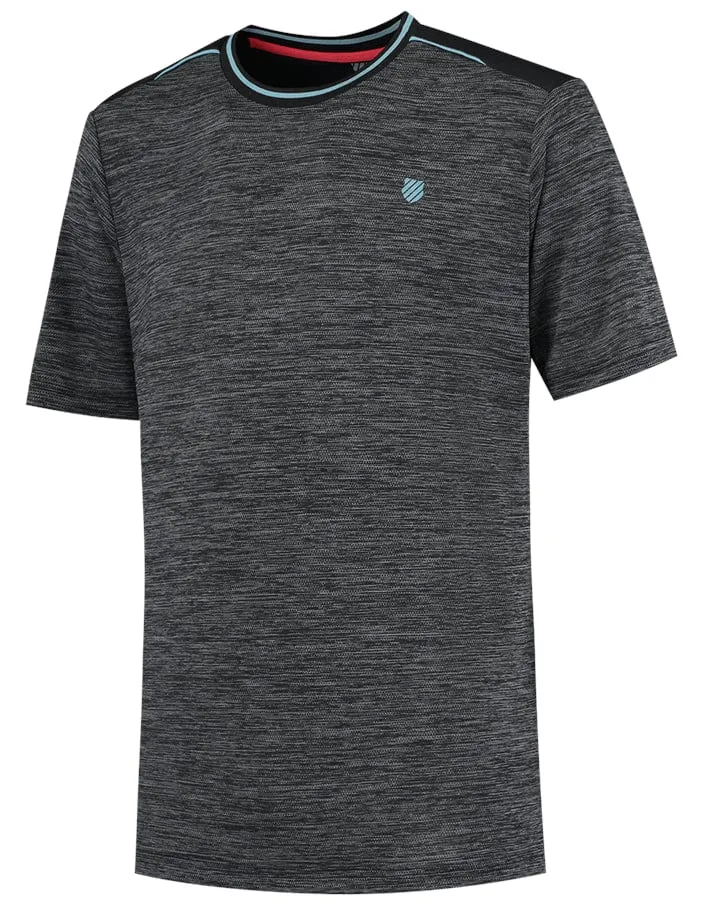 K-Swiss Hypercourt Badminton T-Shirt - Jet Black Melange