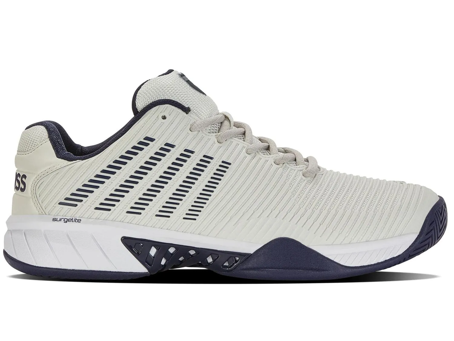 K-Swiss Men's Hypercourt Express 2 Tennis Shoes in Vaporous Gray/White/Peacoat
