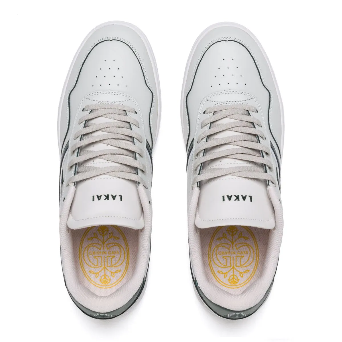 Lakai Terrace Leather Skate Shoes - Cream / Pine