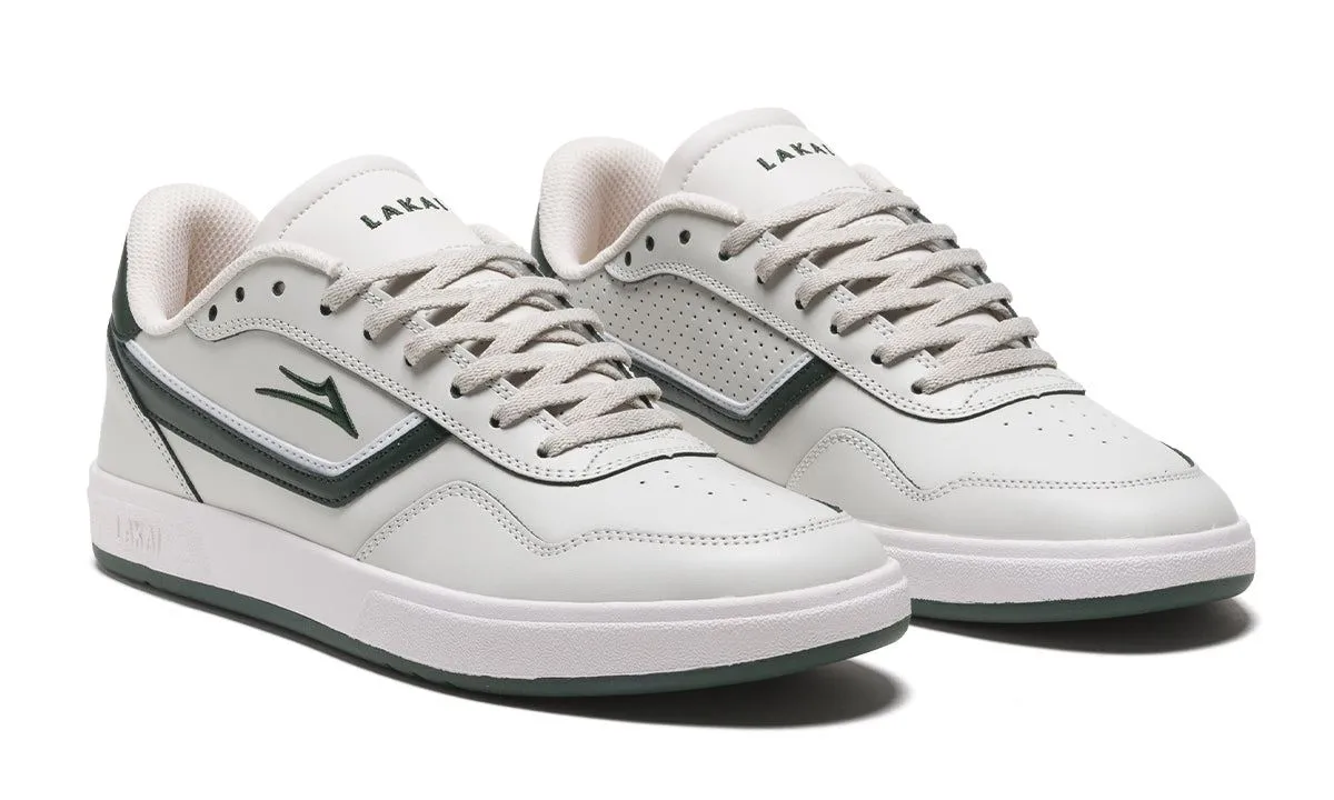 Lakai Terrace Leather Skate Shoes - Cream / Pine