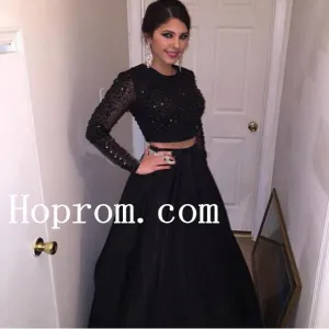 Long Sleeve Prom Dresses,Beading Prom Dress,Evening Dress