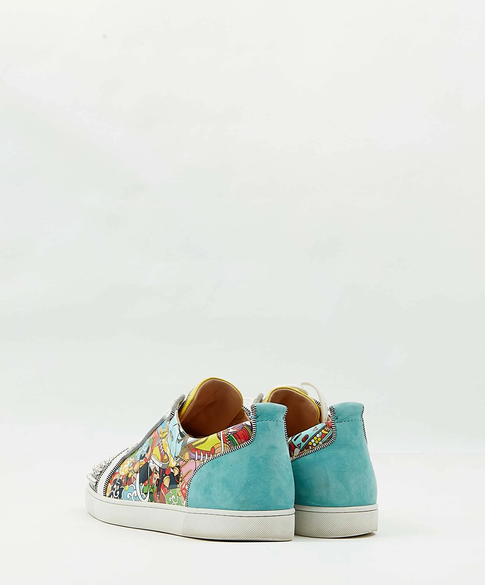 Louboutin Louis Junior Spikes Orlato Flat Pat/Pat Low Top Sneaker - 44.5