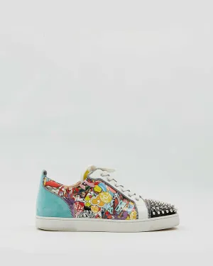 Louboutin Louis Junior Spikes Orlato Flat Pat/Pat Low Top Sneaker - 44.5