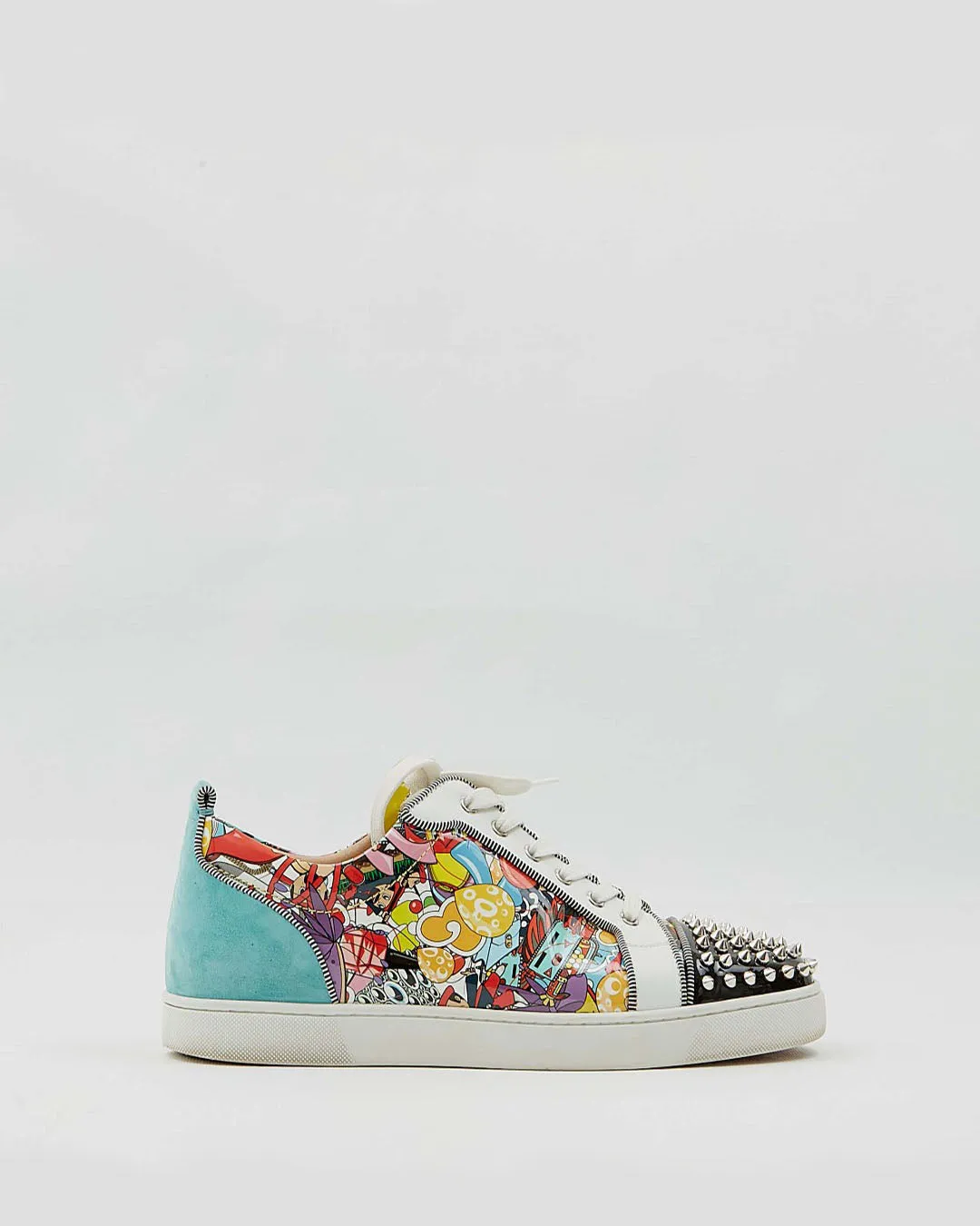 Louboutin Louis Junior Spikes Orlato Flat Pat/Pat Low Top Sneaker - 44.5