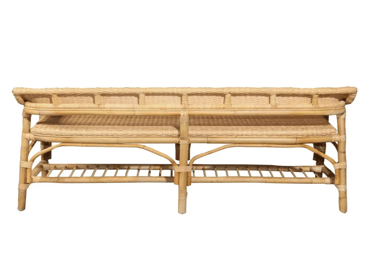Lucco Rattan Bench - Natural