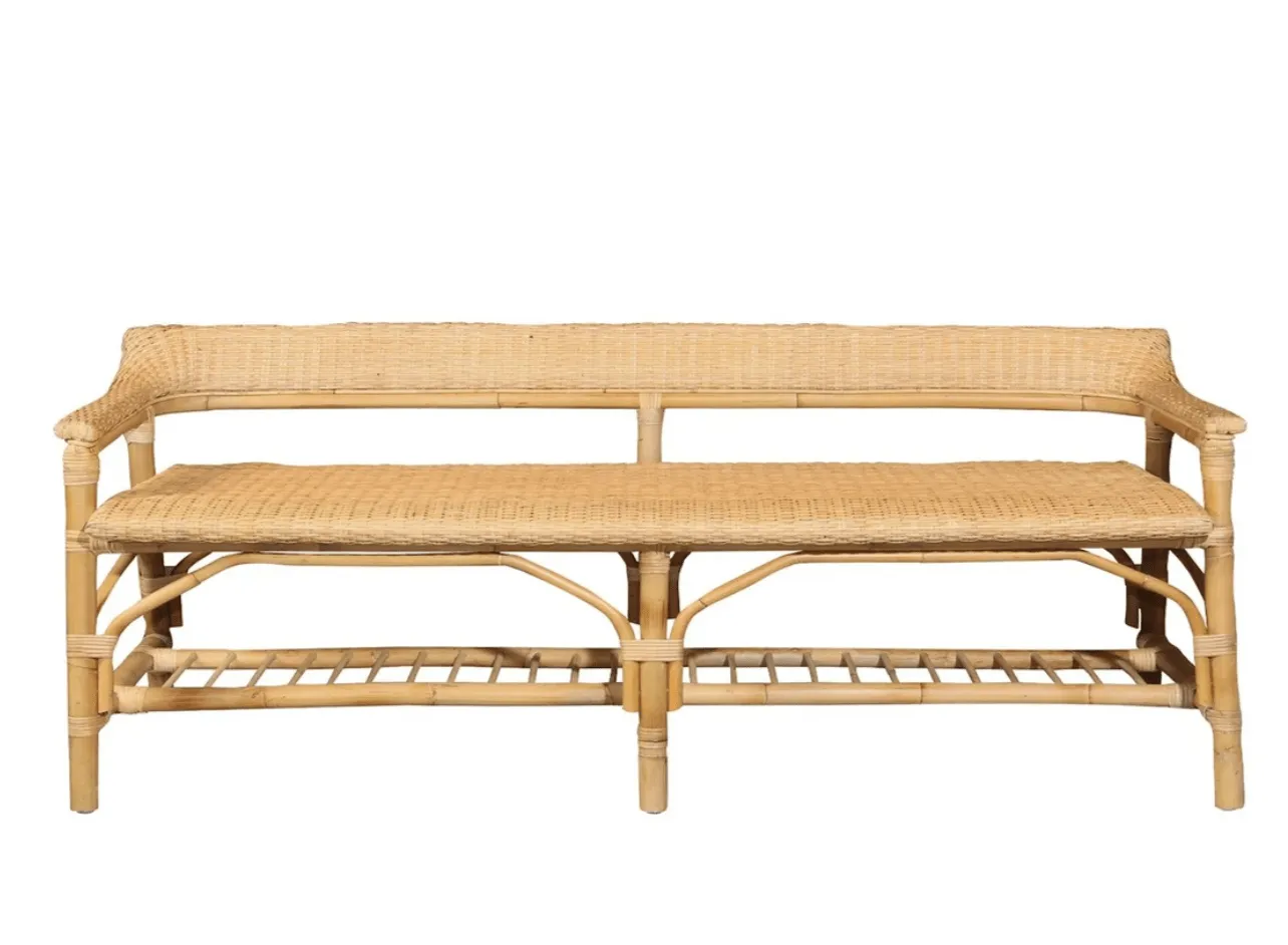 Lucco Rattan Bench - Natural
