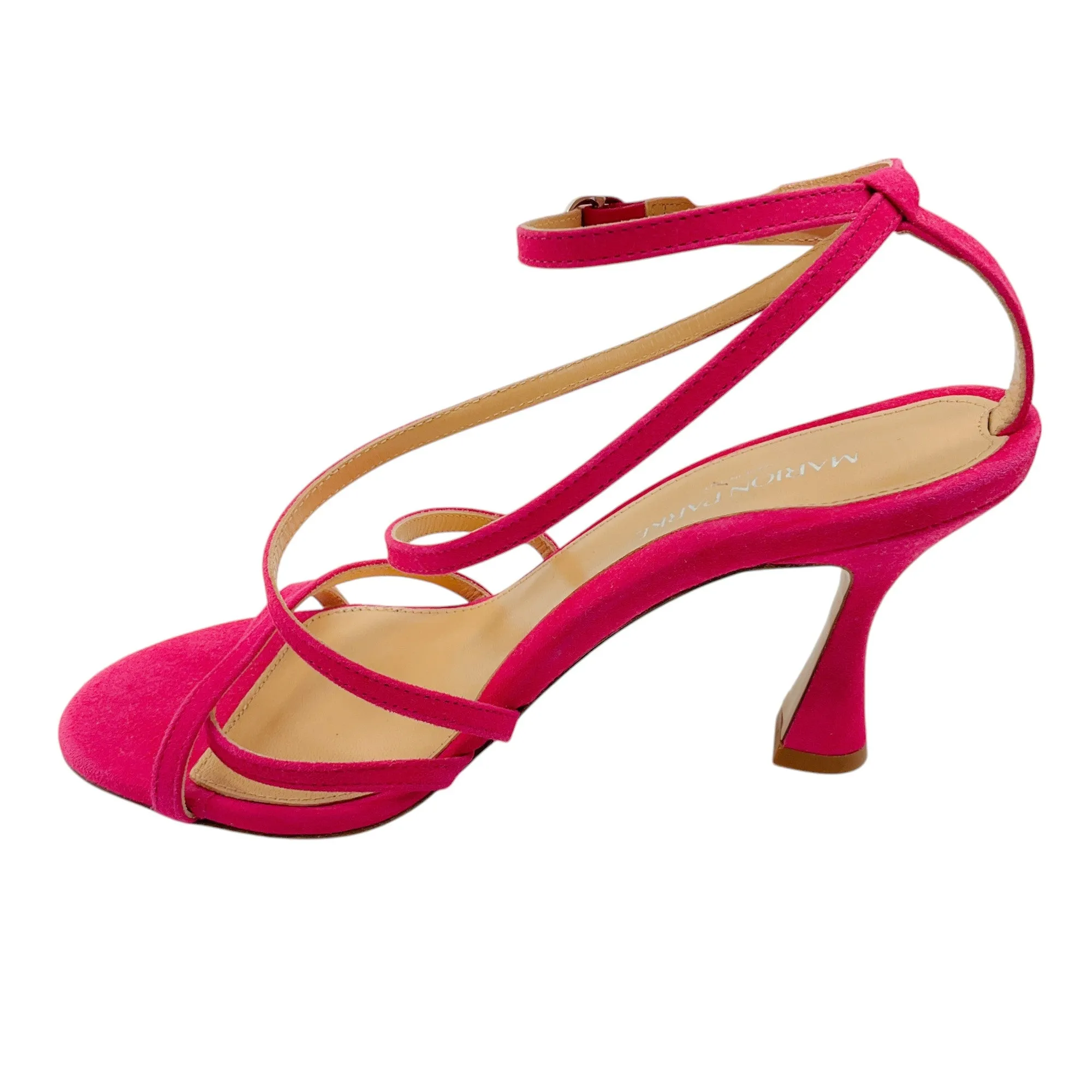 Marion Parke Pink Lottie Criss Cross Strap Suede Sandals