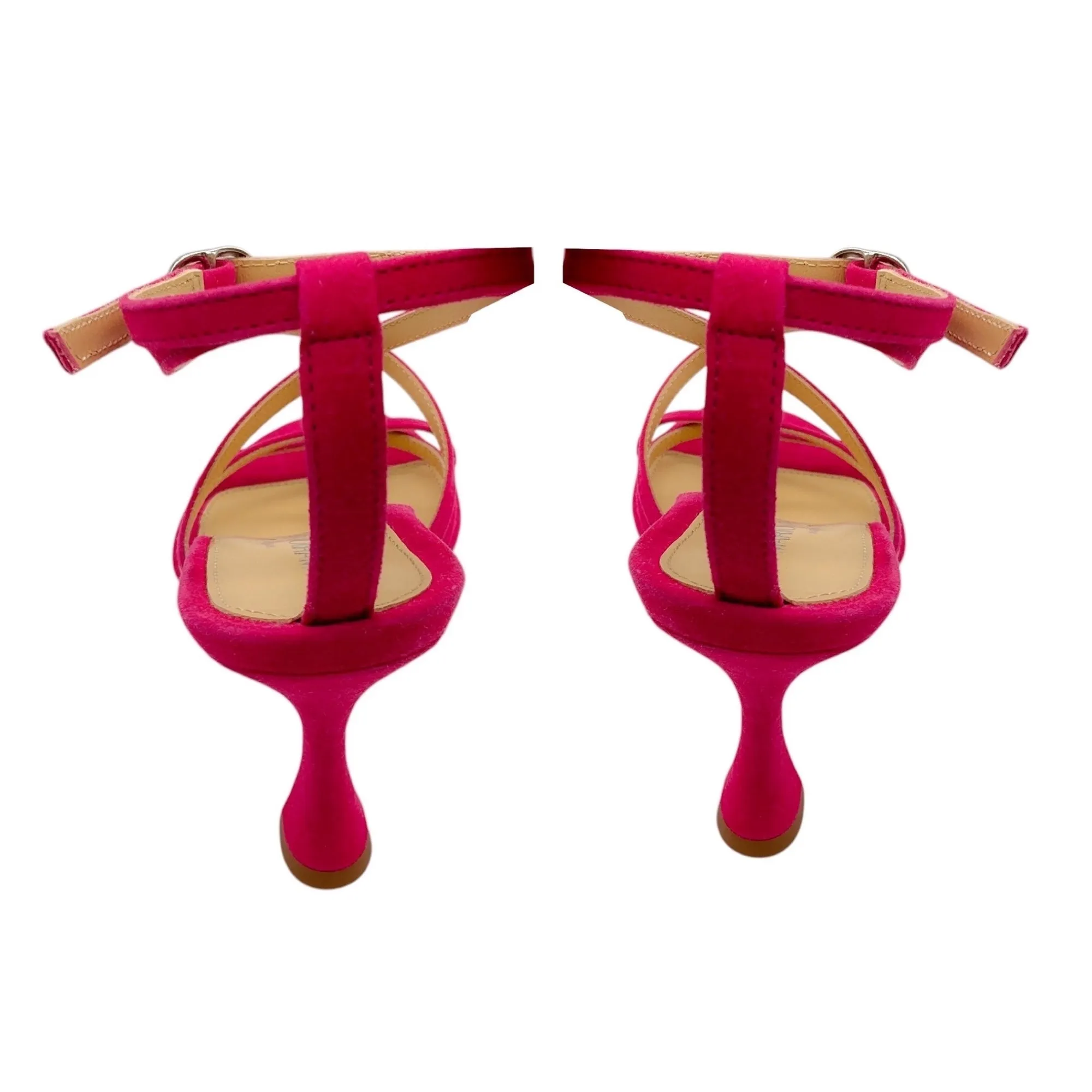 Marion Parke Pink Lottie Criss Cross Strap Suede Sandals