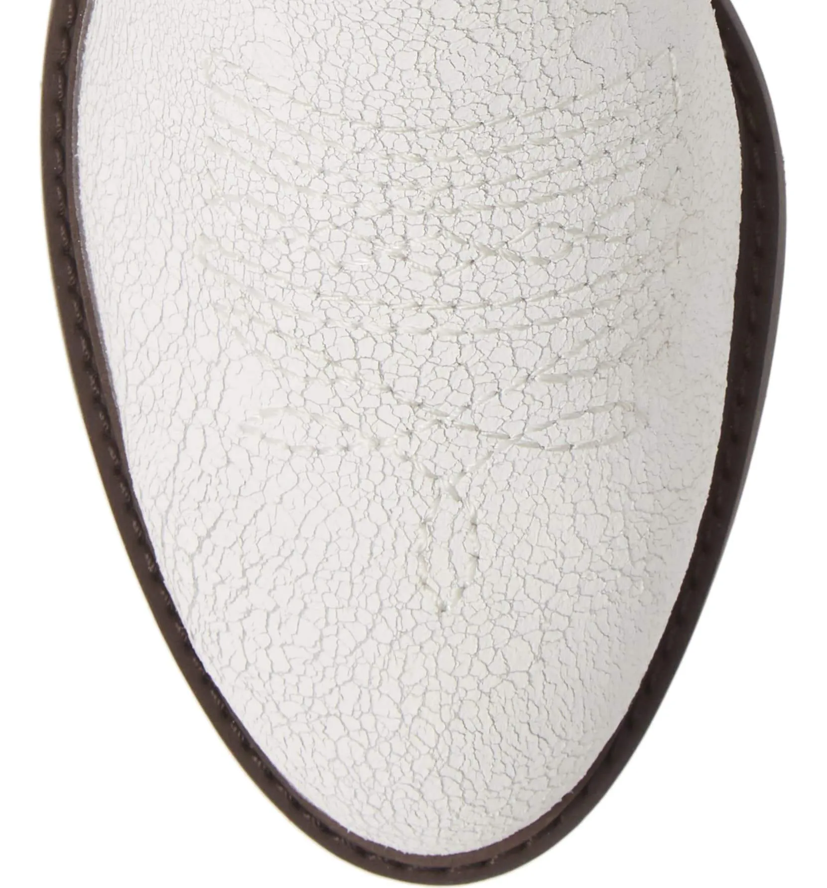 Montrose White Crackle Leather Booties