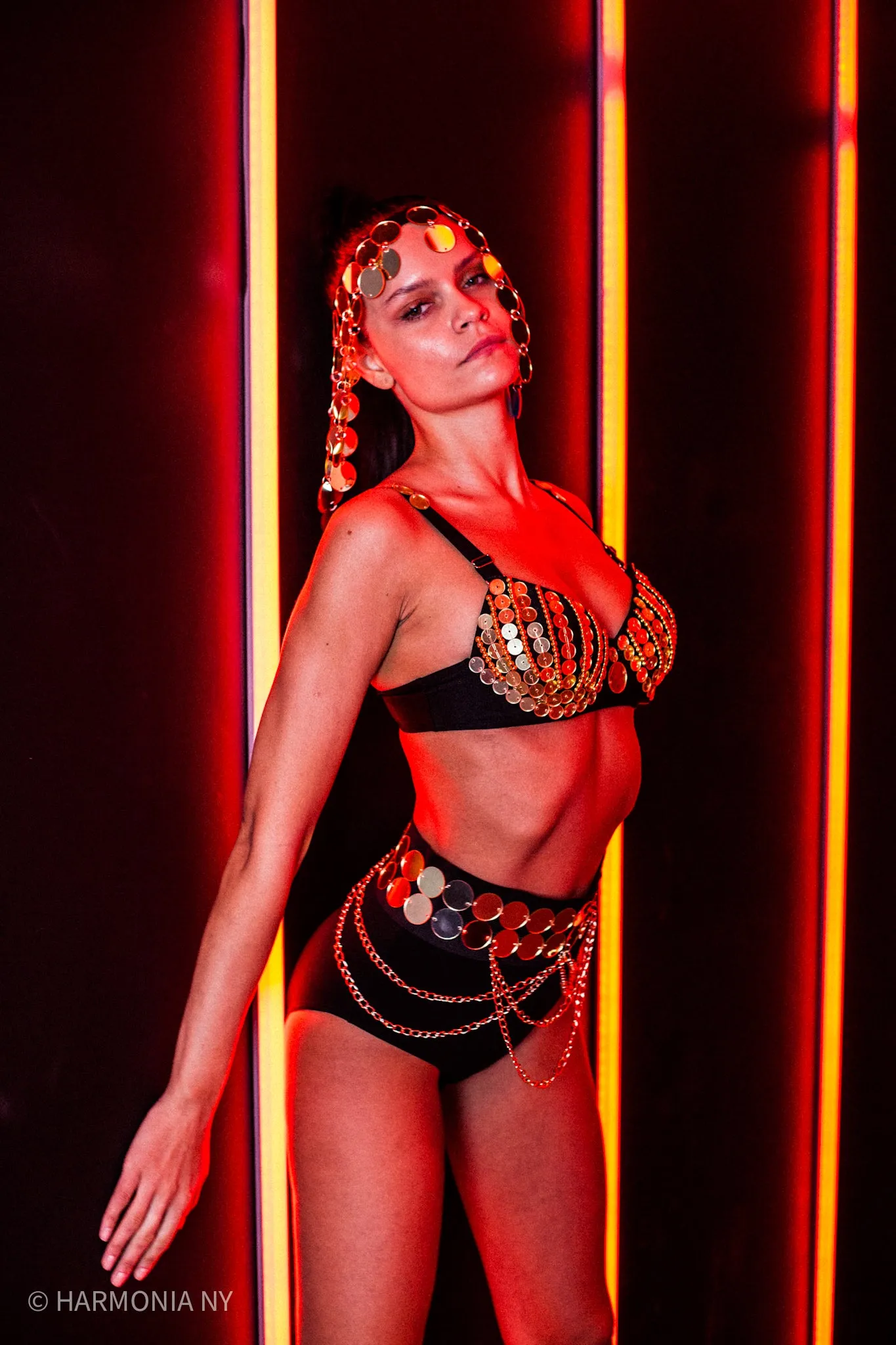 Neom Futuristic Odalisque Bikini and Headpiece Set