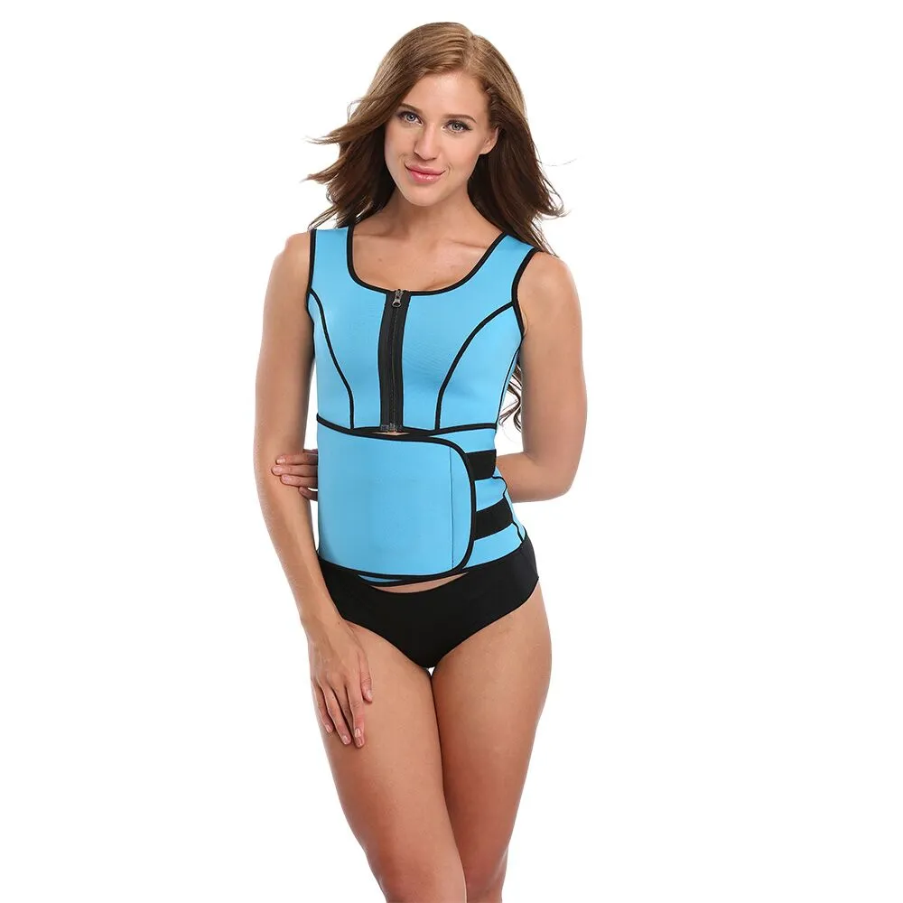 Neoprene Tank Vest with Adjustable Shaper Waist Trainer Belt