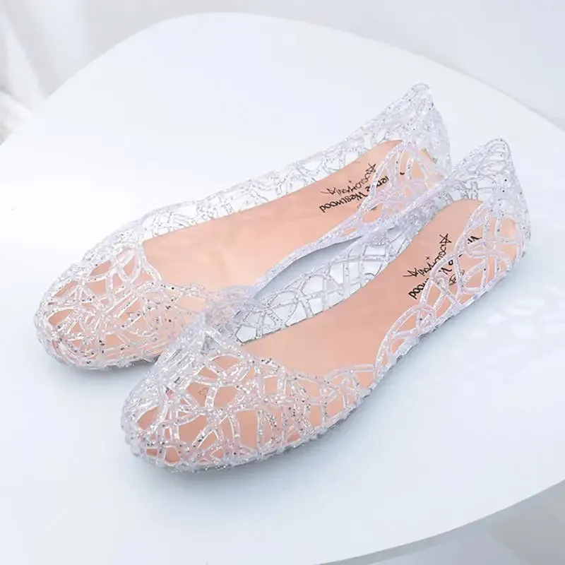 New Women Sandals Jelly Shoes Breathable Flats Shoes Hollow Out Slip Fashion Shoe Ladies  Footwear Sandal  Summer