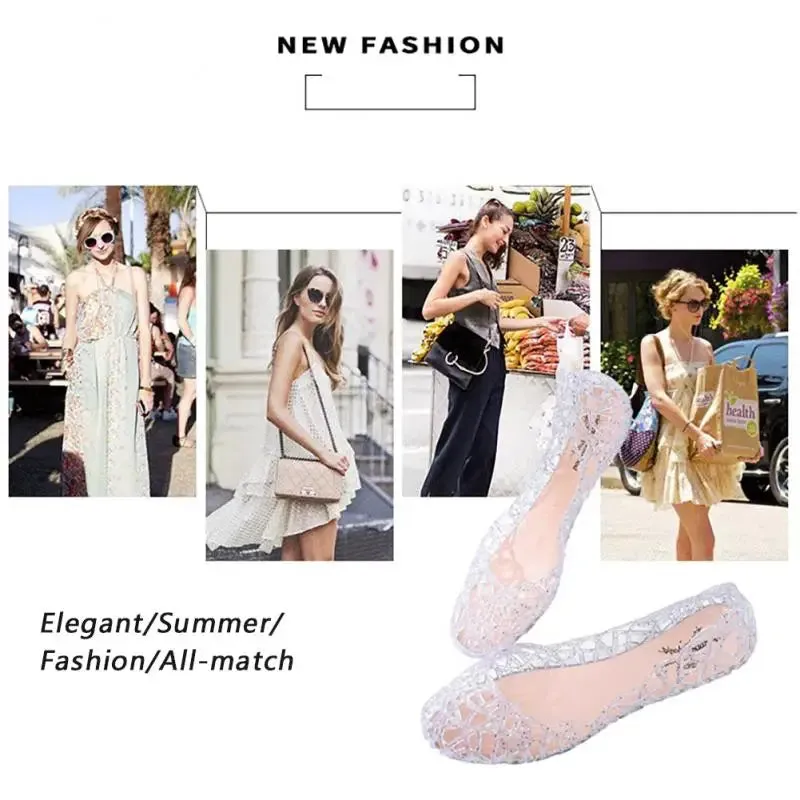 New Women Sandals Jelly Shoes Breathable Flats Shoes Hollow Out Slip Fashion Shoe Ladies  Footwear Sandal  Summer