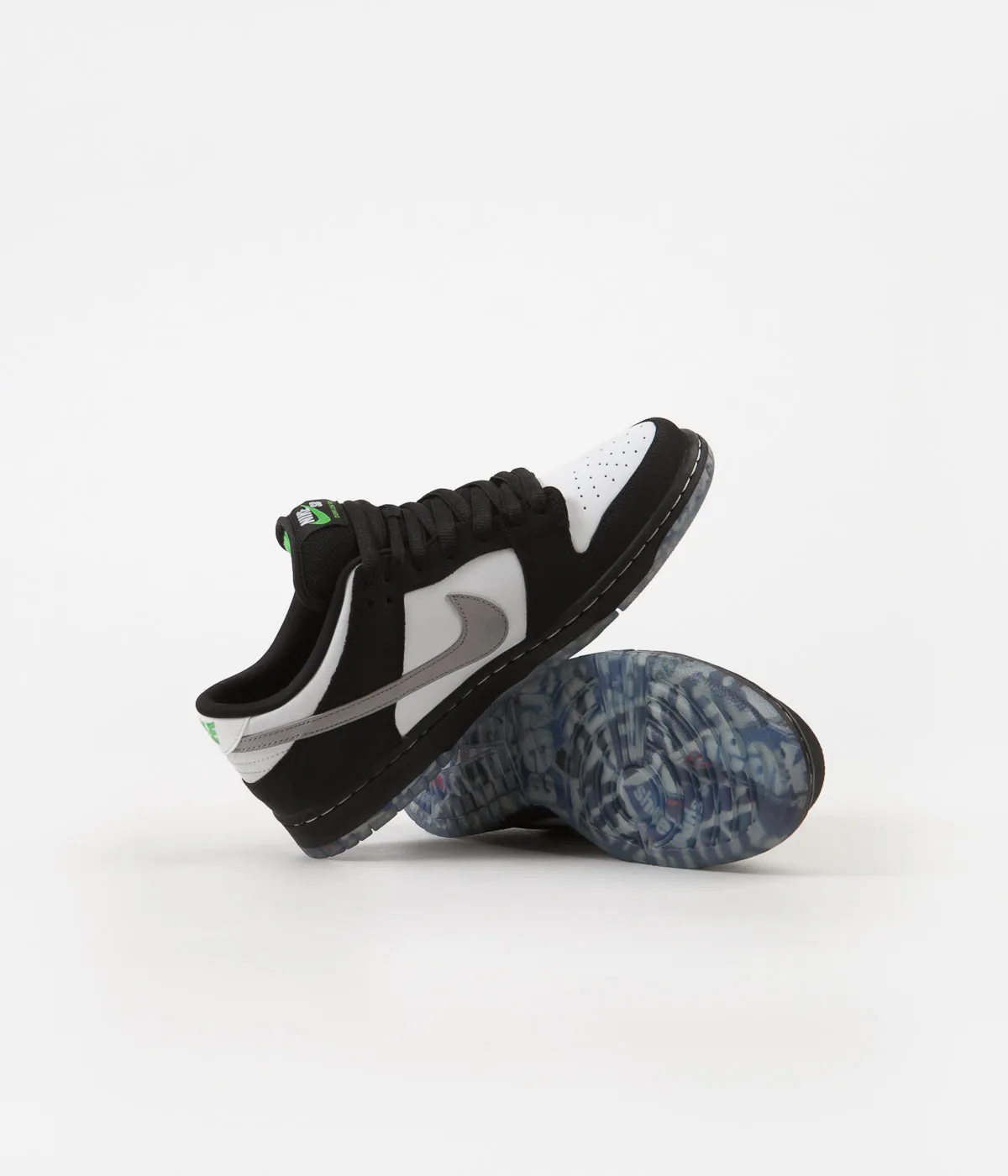 Nike SB Dunk Low Pro OG 'Panda Pigeon' Shoes - Black / White - Green Gusto
