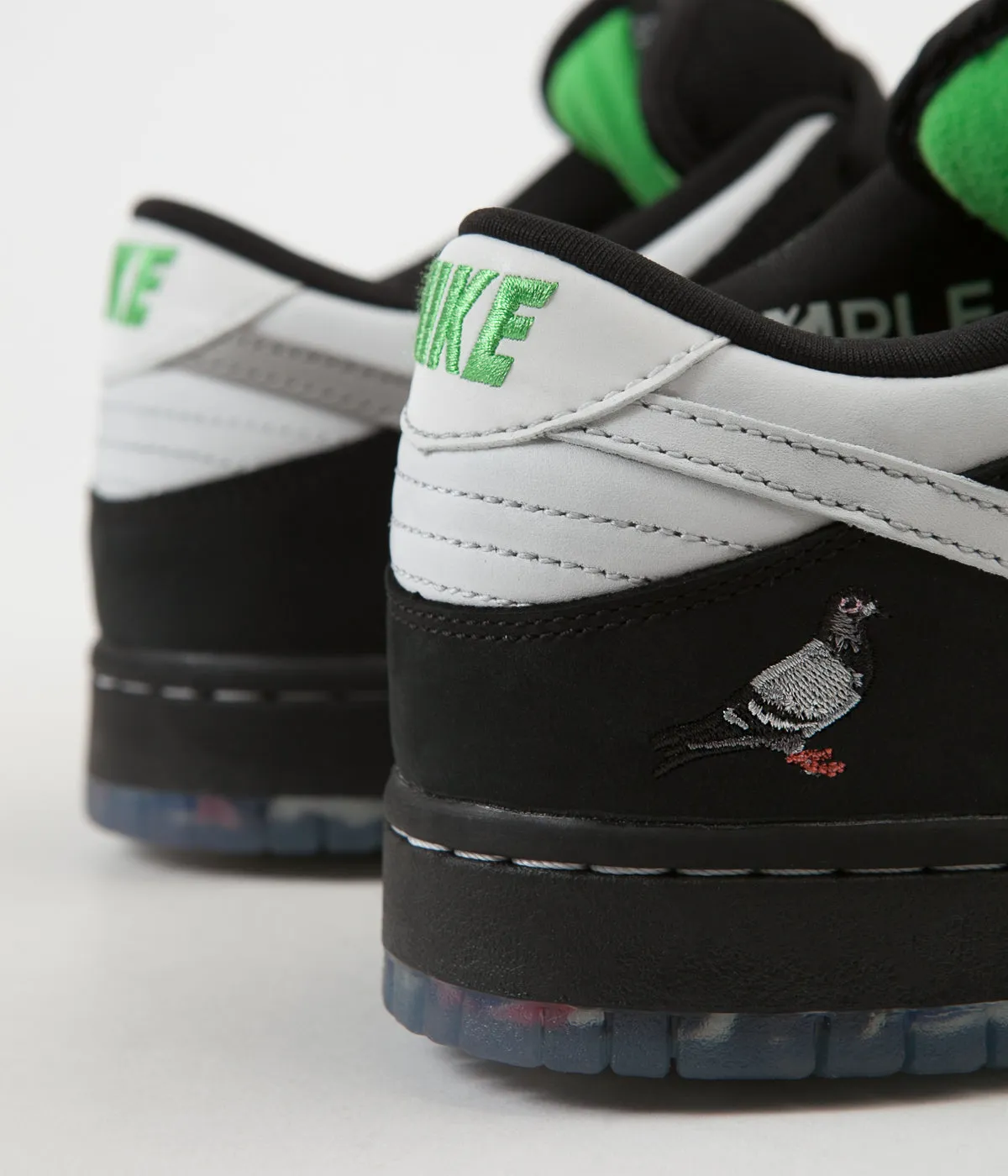 Nike SB Dunk Low Pro OG 'Panda Pigeon' Shoes - Black / White - Green Gusto