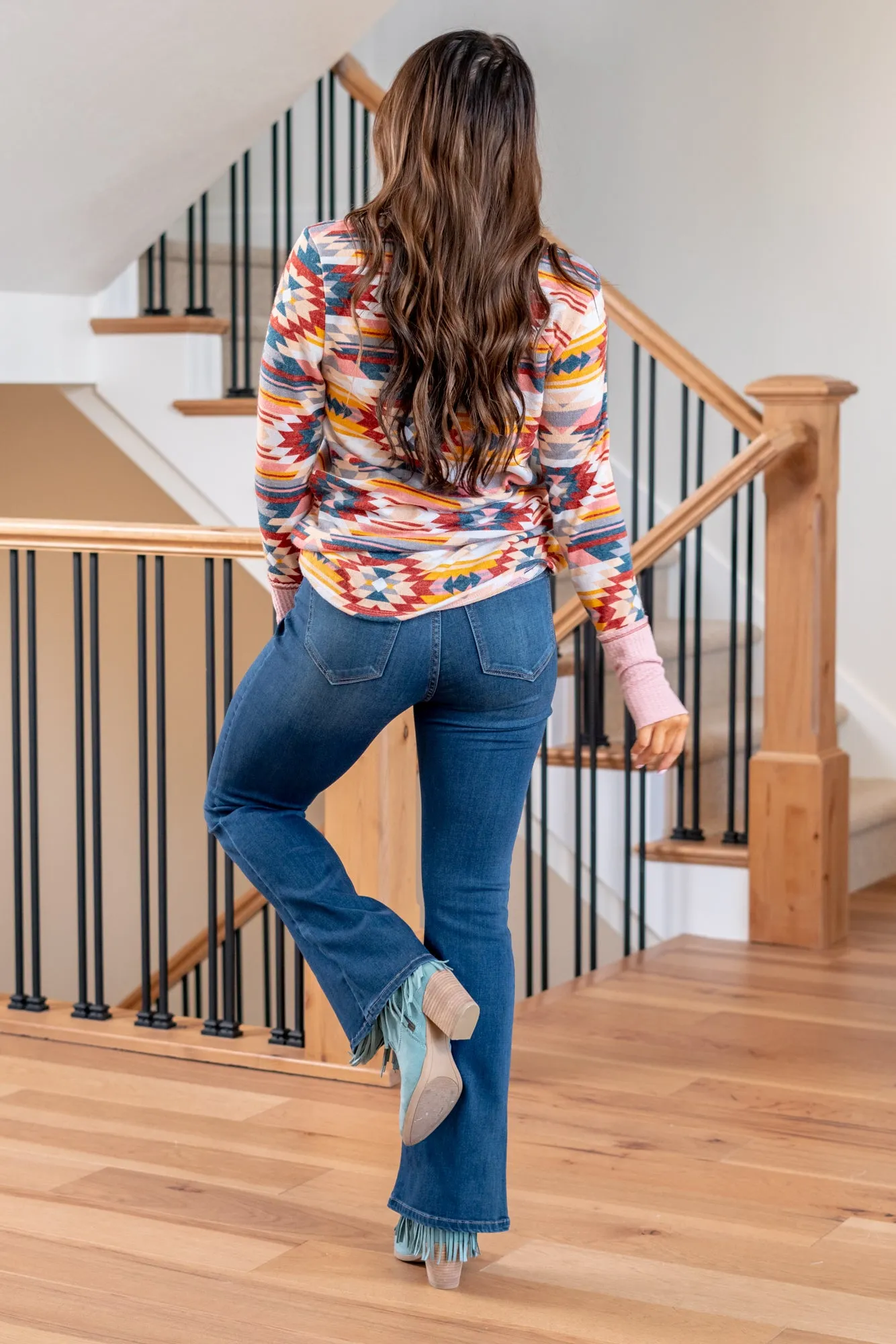 Petite Aurora Exposed Button Fly High Boot Cut