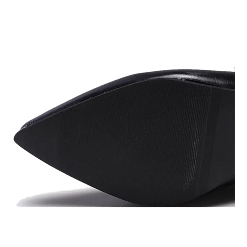 Pointed Toe Square Heel Shoes Women Knee-High  Boots