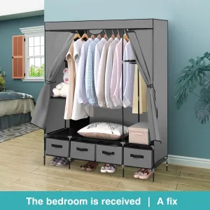 Portable Wardrobe 4 Drawers Large Storage Cabinet Organiser Shelf Rack