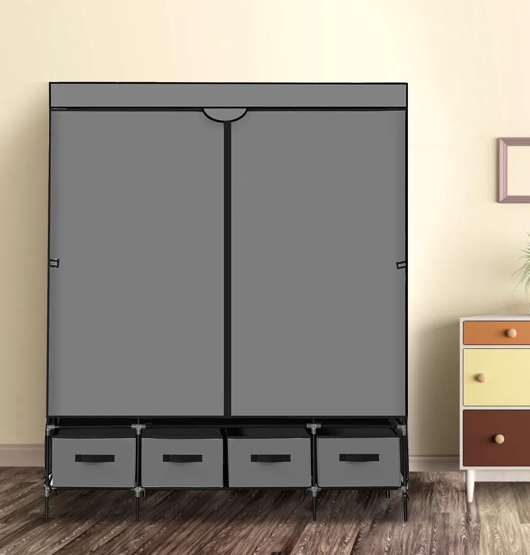 Portable Wardrobe 4 Drawers Large Storage Cabinet Organiser Shelf Rack