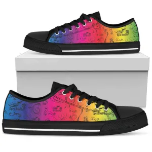 Rainbow full color scatter design open road girl Women's Low Top Custom Shoes