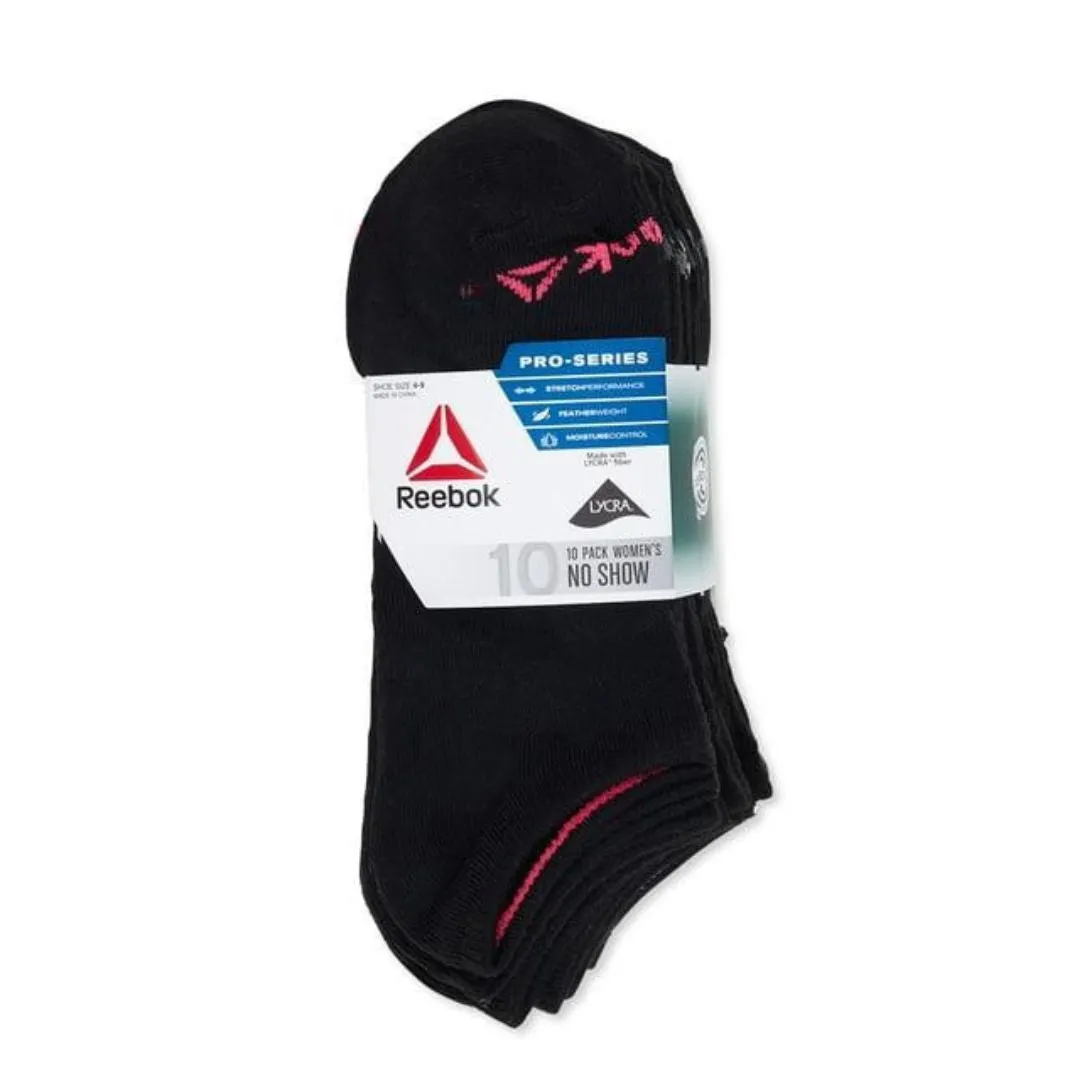 Reebok 10 Pack Athletic Performance Low Cut Socks Women - BLKPNK