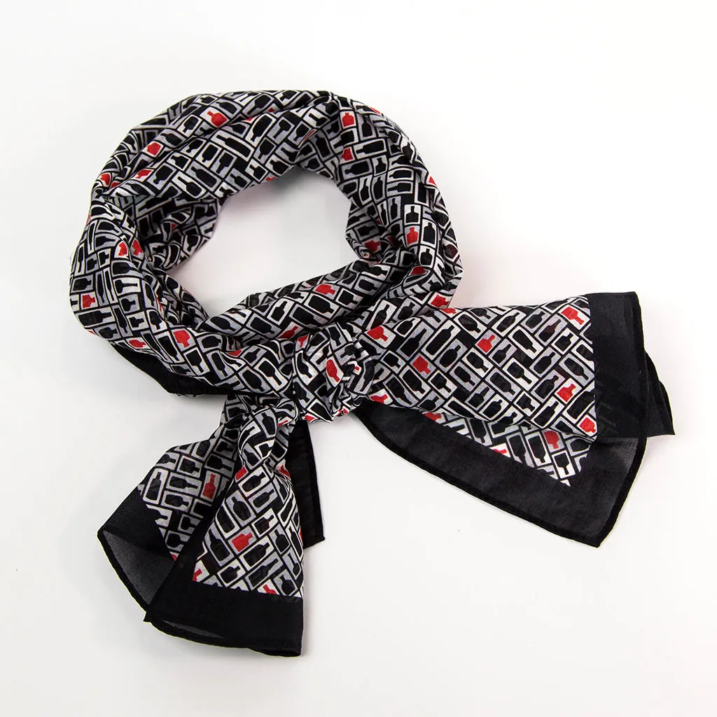 Retro Bourbon© Scarf | Black   White   Red