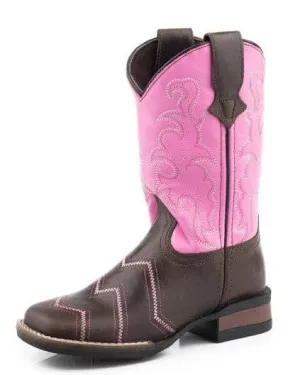 Roper Boots Kids Monterey Angles Chocolate/Pink