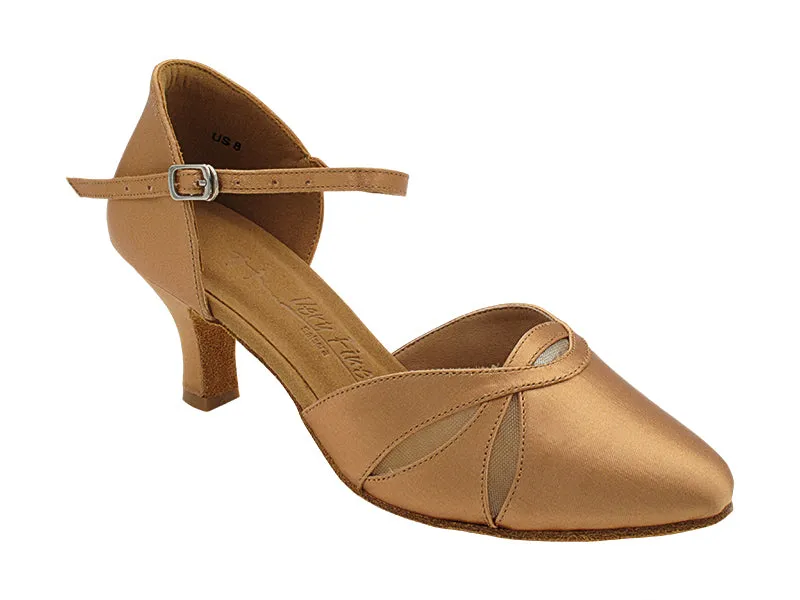 SERA3707 Tan Satin & Flesh Mesh