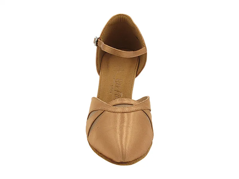 SERA3707 Tan Satin & Flesh Mesh