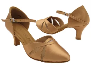 SERA3707 Tan Satin & Flesh Mesh