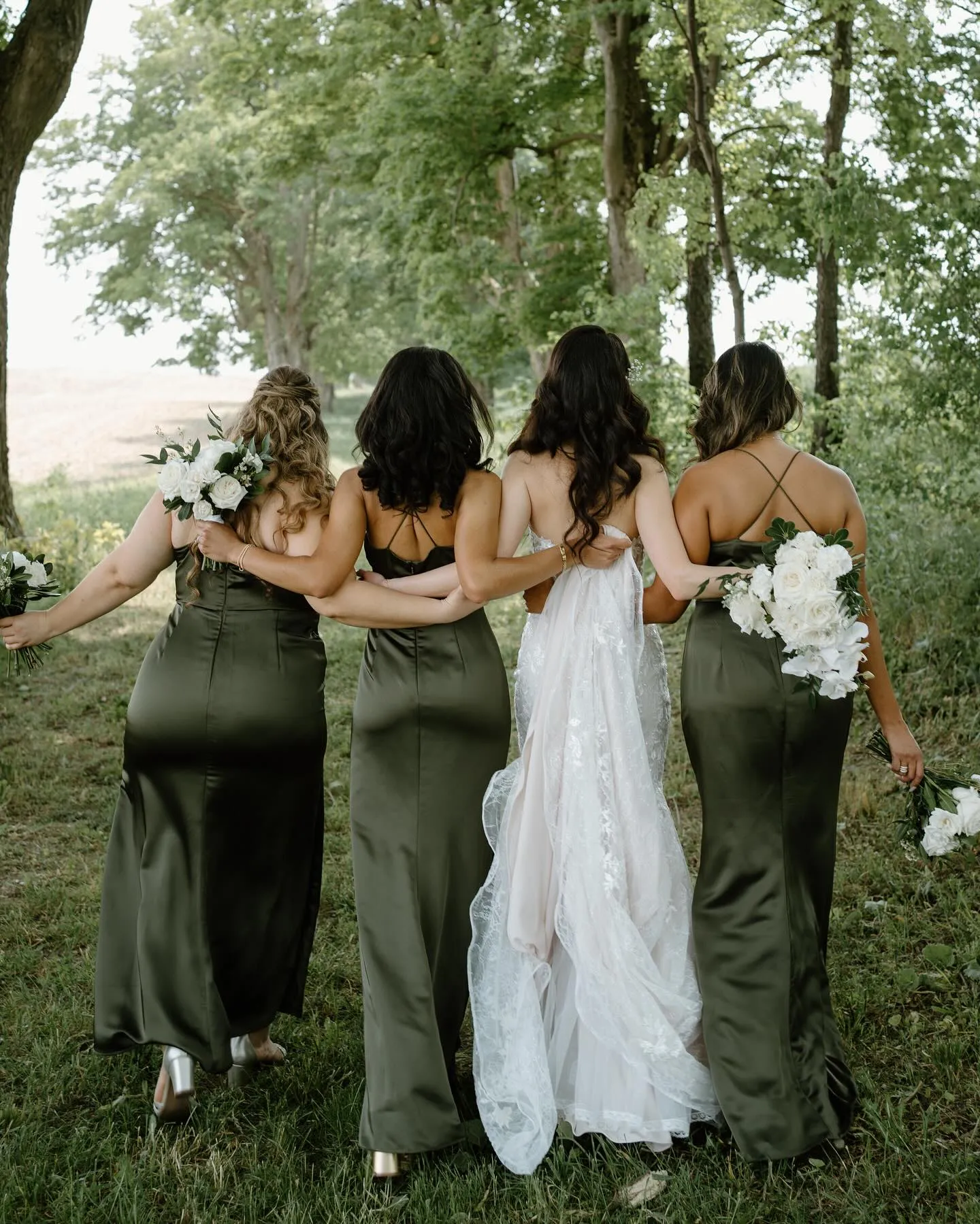 Simple Spaghetti Straps Cross Back Satin Bridesmaid Dresses Online, BG394