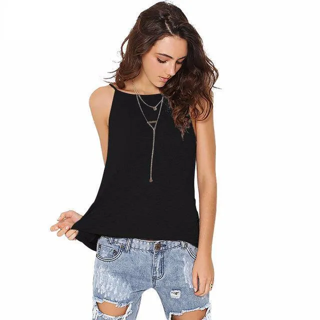 Solid Backless Tank Top