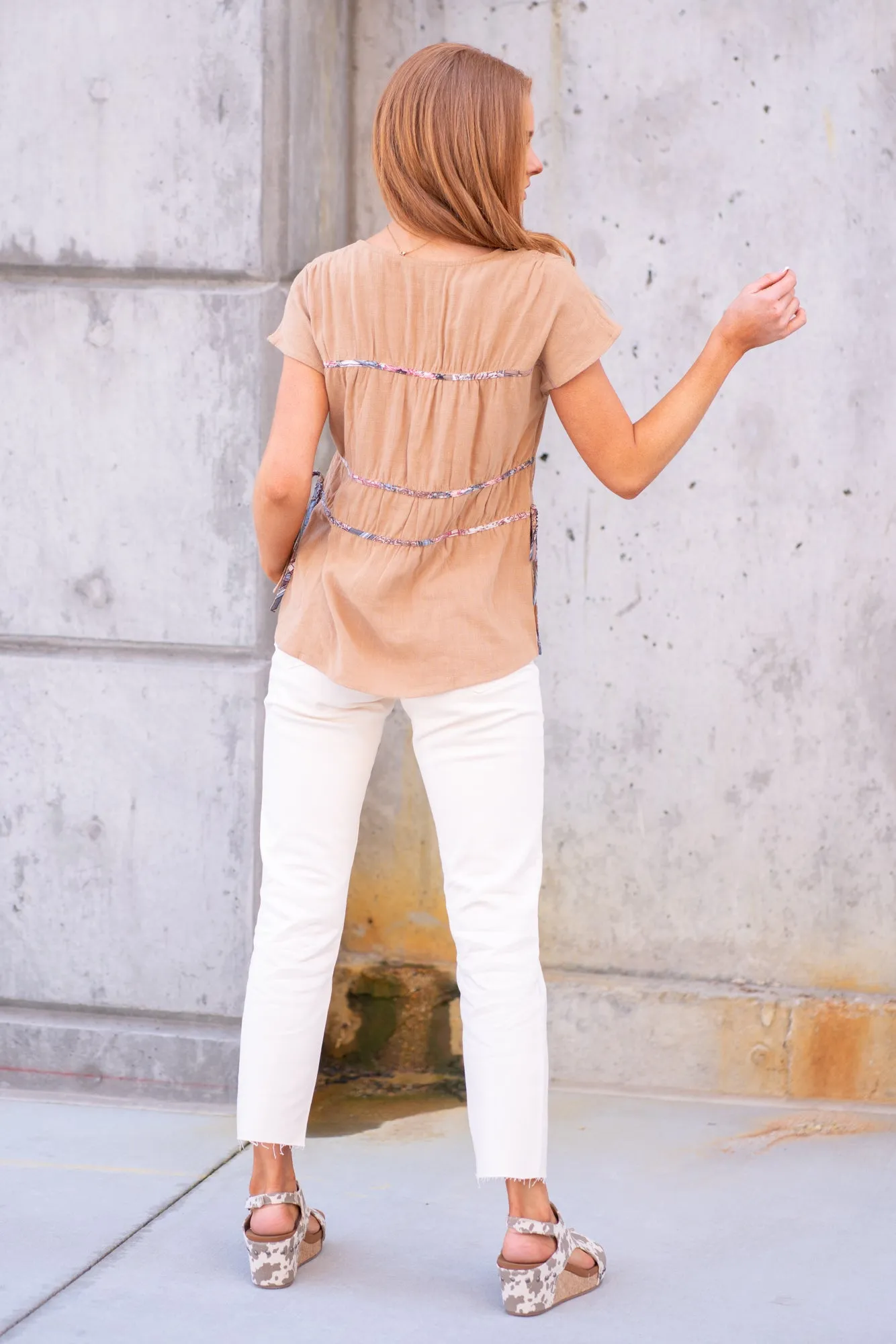 Square Neck Shirred Top - Mustard