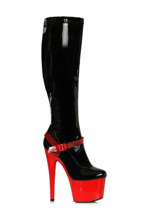 SS-Ellie Shoes 709-ZEMORA Stiletto Stretch Knee High Boot with Zipper