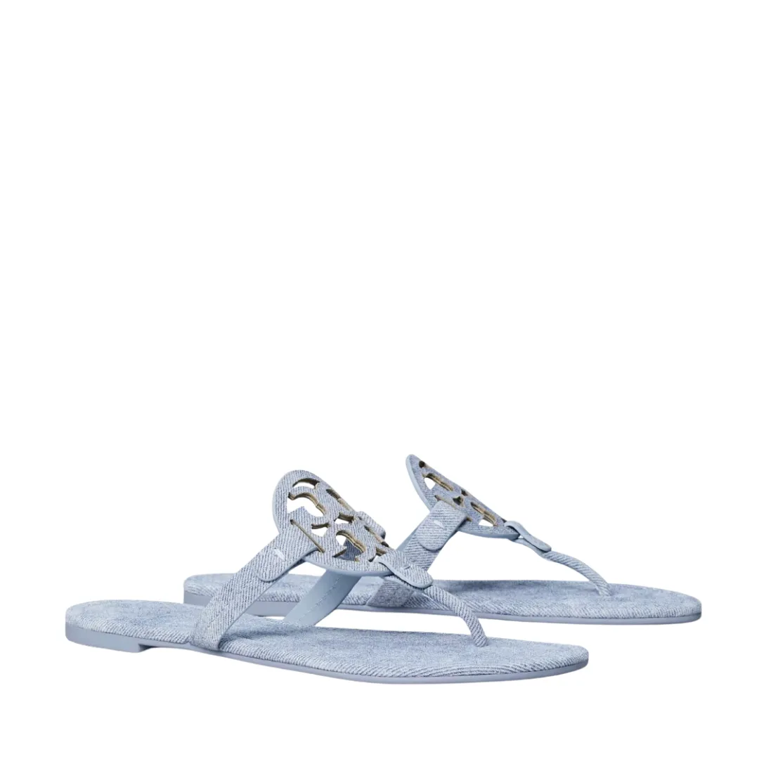 Tory Burch Miller Denim Sandals - Blue Cloud