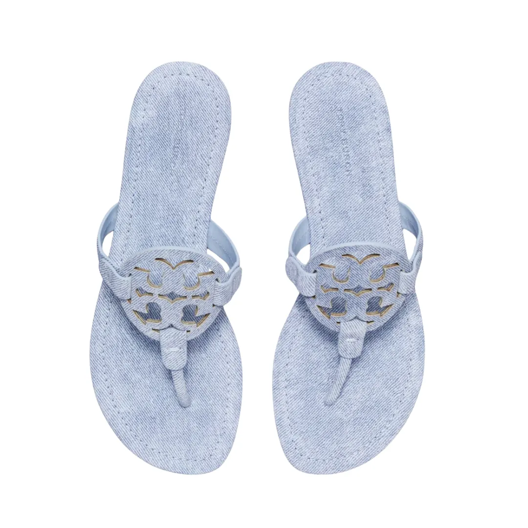 Tory Burch Miller Denim Sandals - Blue Cloud