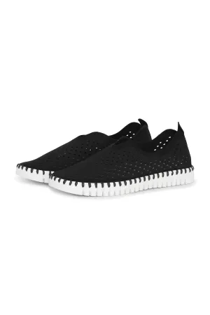 Tulip 139 Perforated Slip-On Sneaker in Black